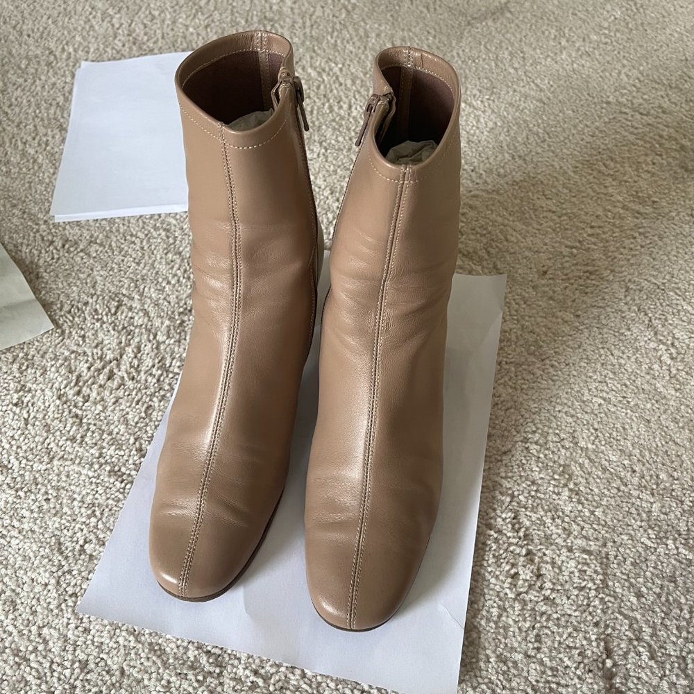 By Far Sofia Nude Leather Ankle Boot EU37